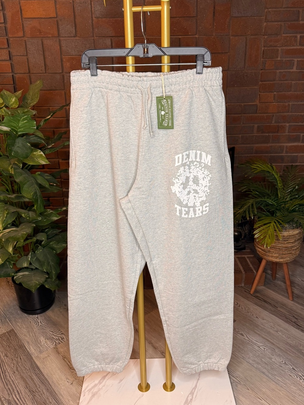 Denim Tears Denim University Sweatpants Light Grey NWT Men’s Large - Picture 2 of 4